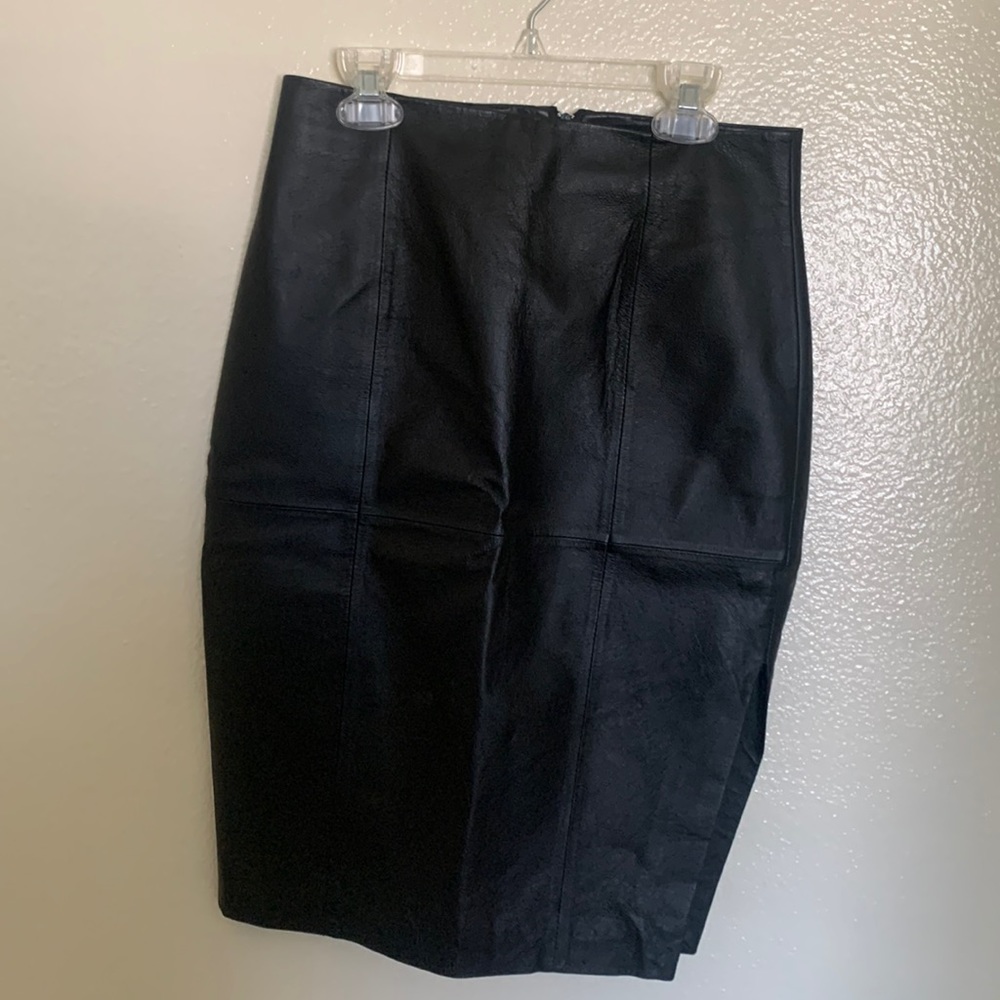 Faux Leather Black Midi Shirt